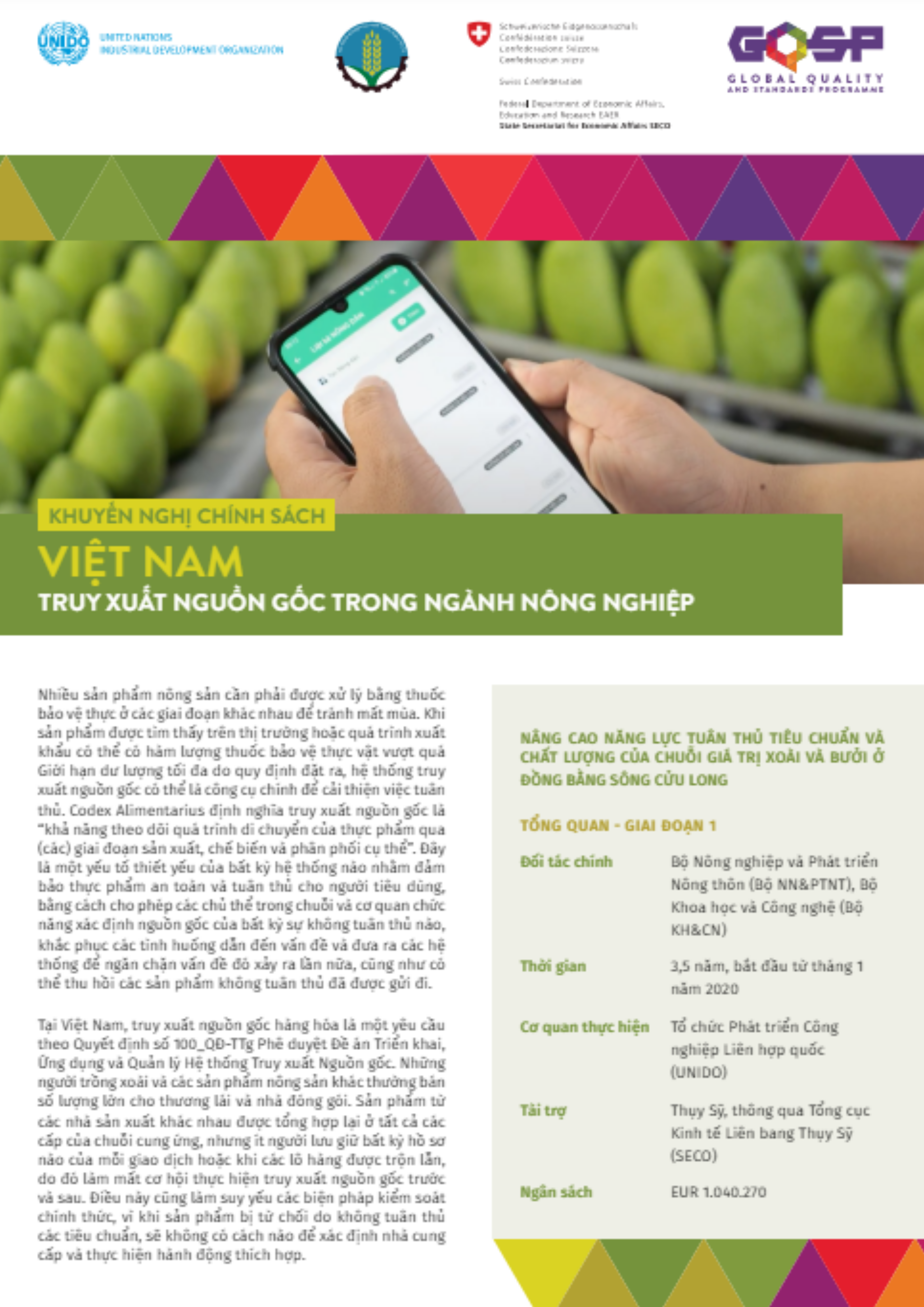 Khuyến nghị chính sách - Truy xuất nguồn gốc trong ngành nông nghiệp
